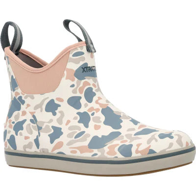WOMENS XTRATUF ANKLE DECK BOOT IVORY DUCK CAMO