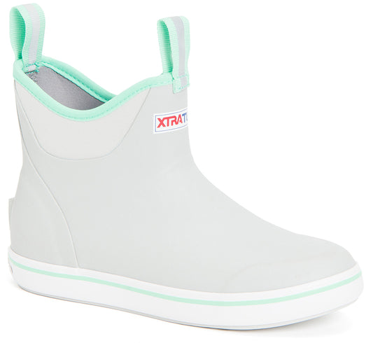 WOMENS XTRATUF ANKLE DECK BOOT GRAY/GREEN