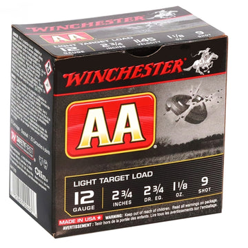 Winchester Light Target Load AA 12 Gauge Ammo 2-3/4" 1-1/8 oz. #9
