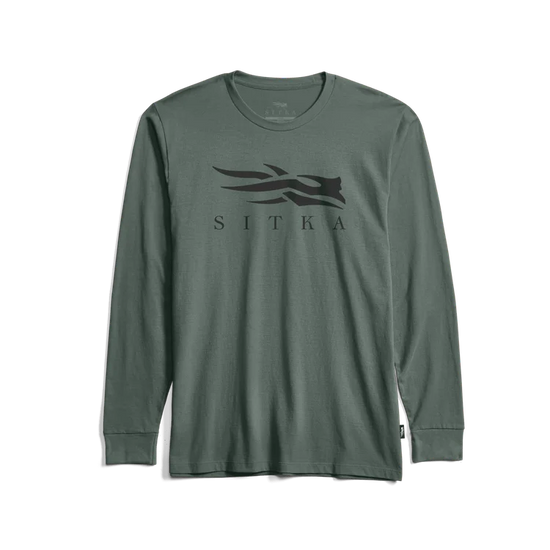 Green long-sleeve shirt with Sitka logo