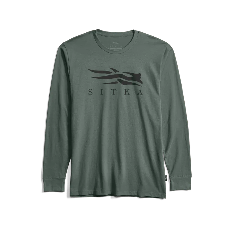 Green long-sleeve shirt with Sitka logo