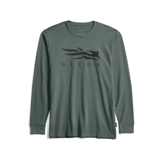 Green long-sleeve shirt with Sitka logo