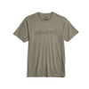 Olive green t-shirt with graphic design