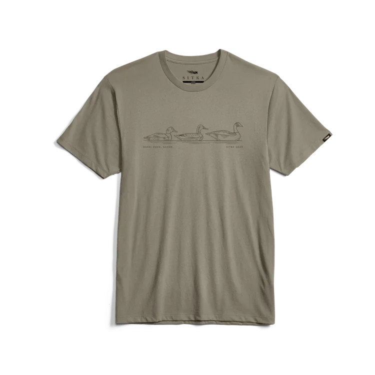 Olive green t-shirt with graphic design