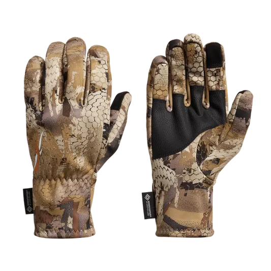 Sitka Jetstream WS gloves in optifade Marsh pattern, windproof hunting gloves designed for warmth and dexterity in cold conditions
