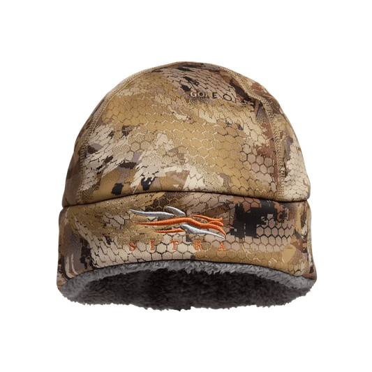 Sitka Jetstream insulated WS beanie in Optifade Marsh pattern, windproof and warm headwear for waterfowl hunting