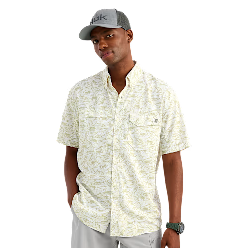 Huk Tide Point KC Printed Short-Sleeve Button-Down Shirt