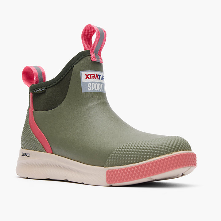 Xtratuf Women's Sport Ankle Deck Boot Olive/Pink