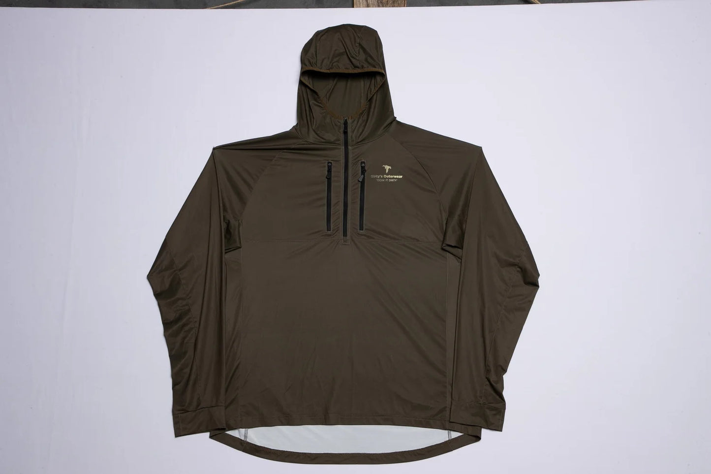 Cinnamon Teal 1/2 Zip Hooded Shirt