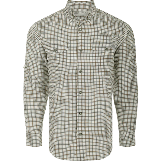 Drake Frat BD Tattersall Shirt LS Kalamata Olive
