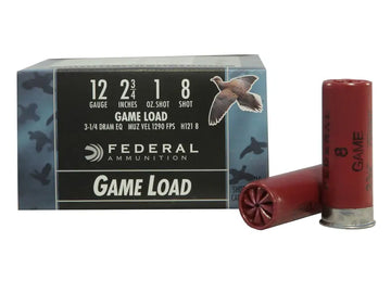 Federal Game Load Shotshell 12 Gauge 2-3/4" 1 oz #8 Shot 25-Round Box