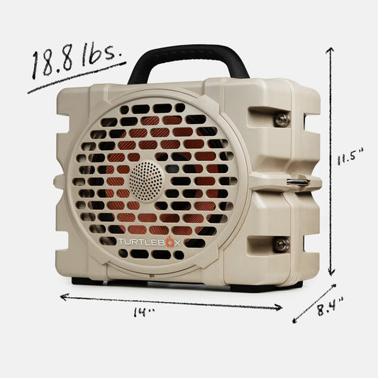 Turtlebox Grande waterproof outdoor Bluetooth speaker – Tan – hunting and fishing