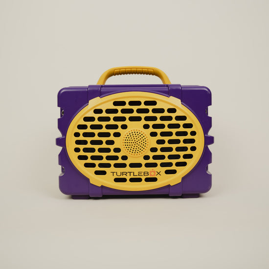 LSU Turtlebox Gen3, Purple and Gold Turtlebox speaker, LSU baseball turtlebox speaker