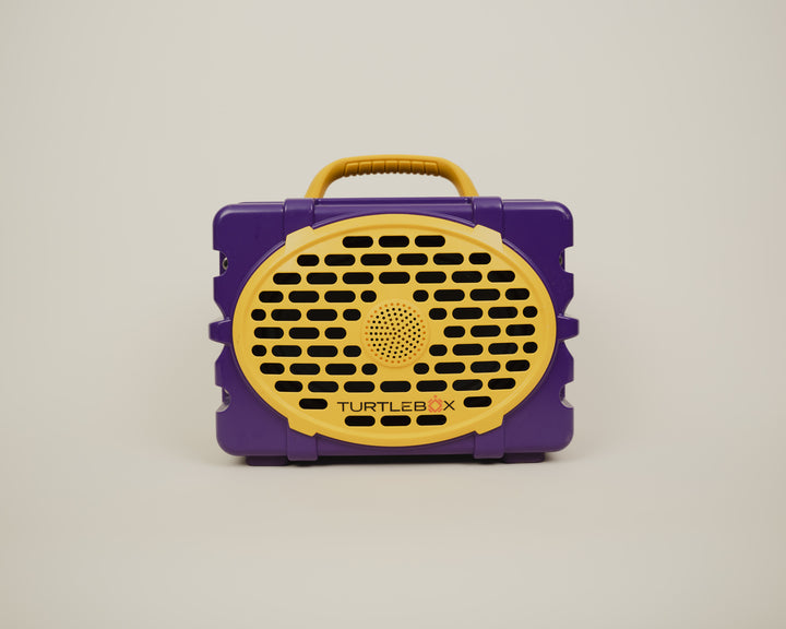 LSU Turtlebox Gen3, Purple and Gold Turtlebox speaker, LSU baseball turtlebox speaker