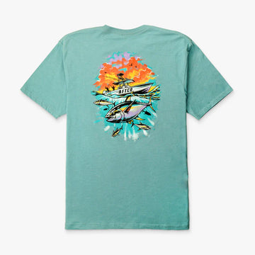AFTCO MENS SHORT SLEEVE LEADER AQUIFIER HEATHER