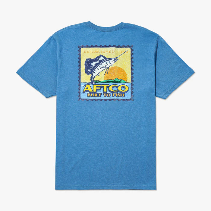 Aftco Greetings Azure Heather SS T-Shirt