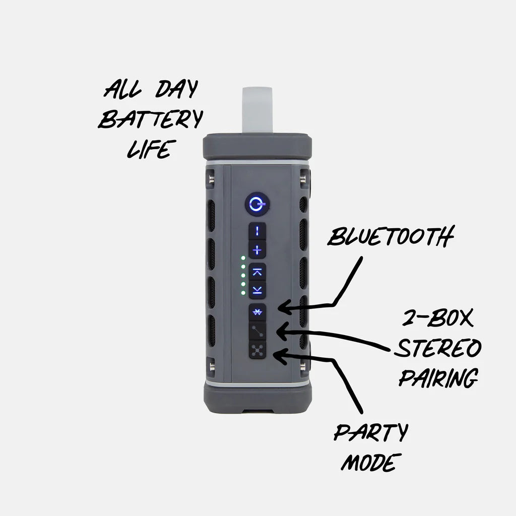 Turtlebox Ranger waterproof outdoor Bluetooth speaker-Gray- for hunting and fishing and golf