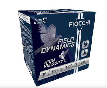Fiocchi Field Dynamics High Velocity, 28 Gauge, 6 Shot, 2-3/4 in, 3/4 oz, 1300 fps
