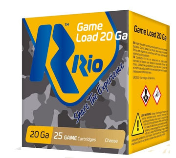 RIO Game Load Field Load 2.75" 20 Gauge Ammo 8, 25 Rounds - RC208