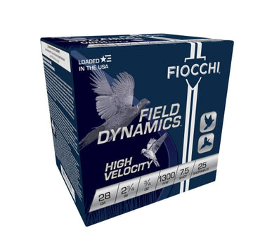 Fiocchi Field Dynamics High Velocity 28 Gauge 2-3/4" 3/4 oz. #7.5 Shotshell, 25rds. - 28HV75