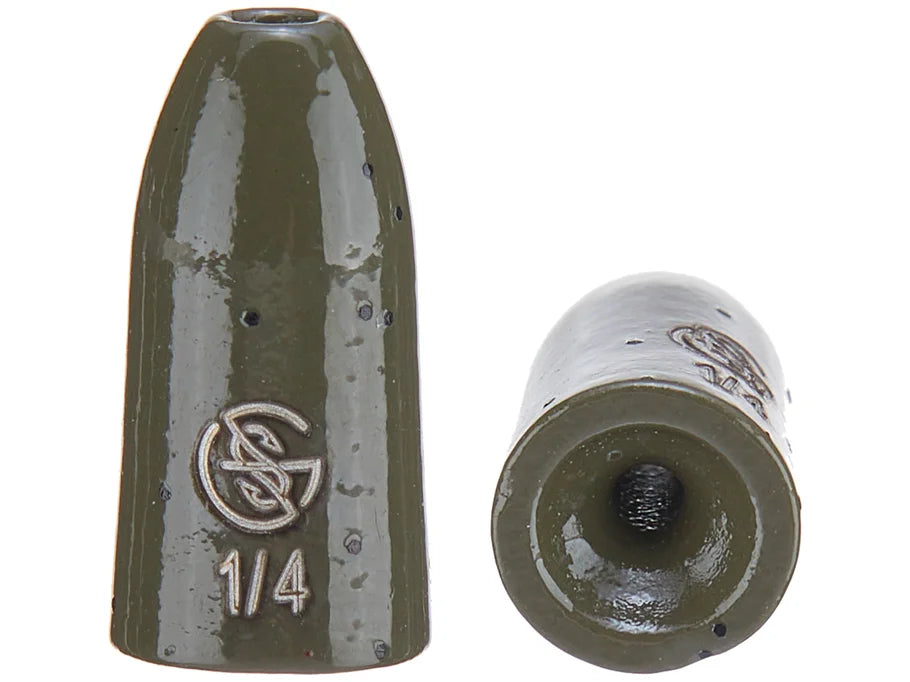 Googan Squad Tungsten Worm Weight Green Pumpkin - Texas Rig & Carolina Rig Bass Fishing Weight 1/4oz 3/8oz 1/2oz
