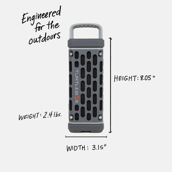 Turtlebox Ranger waterproof outdoor Bluetooth speaker-Gray- for hunting and fishing and golf