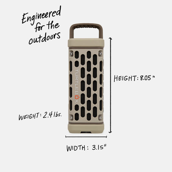Turtlebox Ranger waterproof outdoor Bluetooth speaker-Tan- for hunting and fishing and golf